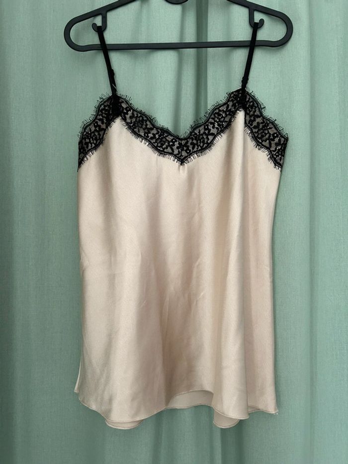 Top fine bretelles beige