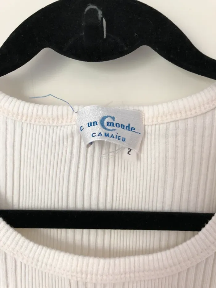Débardeur blanc Camaïeu vintage taille S - photo numéro 2
