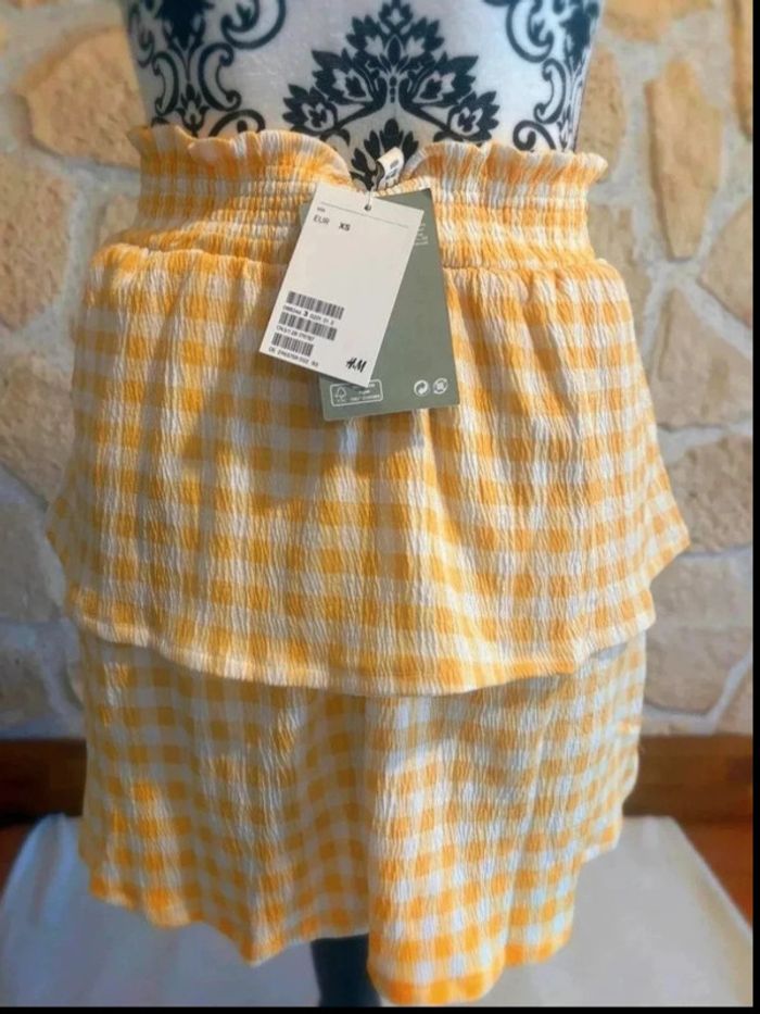 Jupe à Volants Vichy Jaune - Taille XS - H&M - photo numéro 6