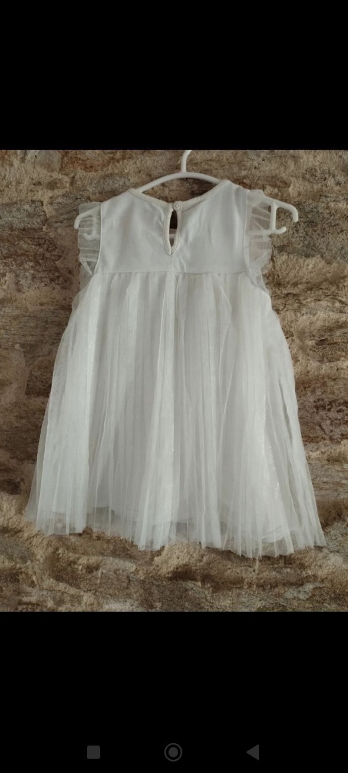 Robe blanche pailleté, taille 12mois - photo numéro 2