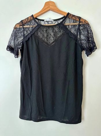 Blouse manches courtes noir XS