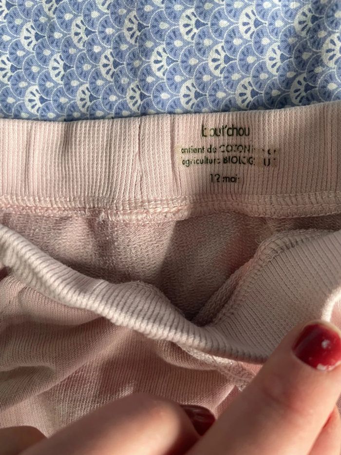Pantalon jogging fille rose clair 12 mois - photo numéro 2