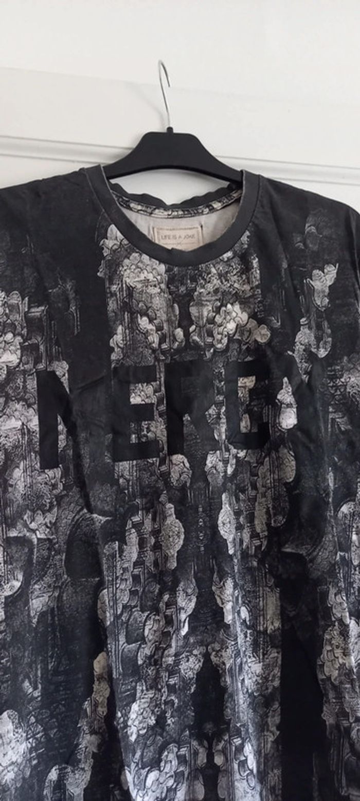 T-shirt M Life is à joke X eleven gris noir blanc - photo numéro 4