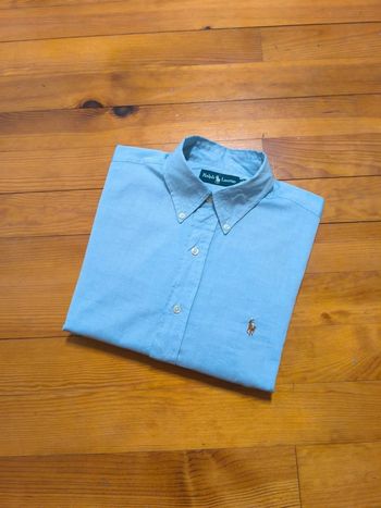 Chemise à manches longues - Ralph Lauren - Logo brodé premium - Bleu ciel - Taille L