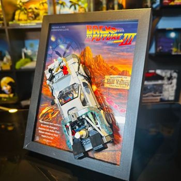 Cadre compatible LEGO DeLorean - Back to the Future III - (18×24 cm) - photo numéro 2