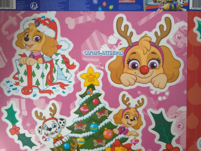 Planche autocollants fenêtre windows stickers Pat Patrouille Noel Christmas Chase Stella Marcus - photo numéro 2