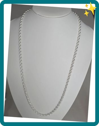 Collier maille Torsadé 60cm plaquage argent