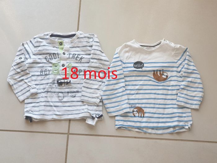 2 T- shirts Manche Longue 18 mois