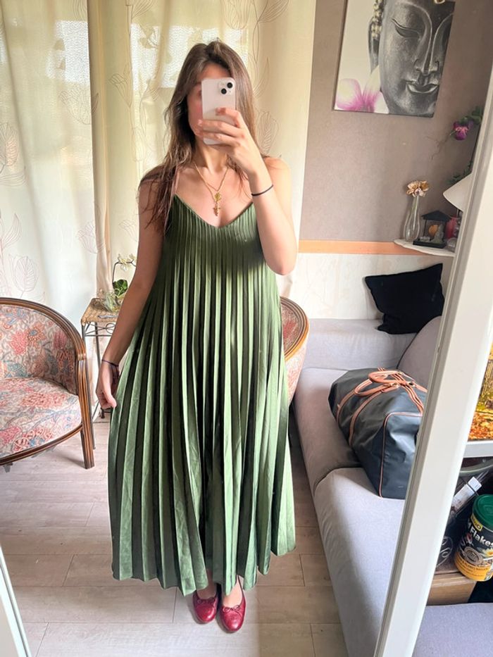 Robe patineuse tulipe verte bohème champêtre western