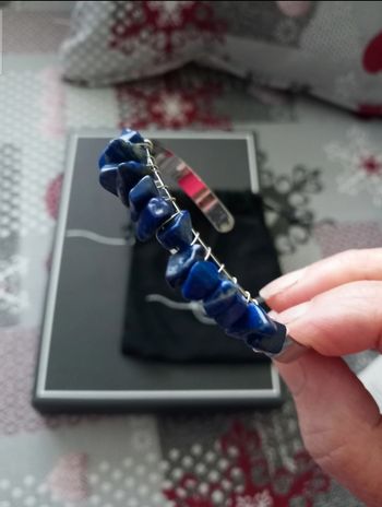 Manchette avec un rang de pierres Lapis Lazullis Emma &Chloé