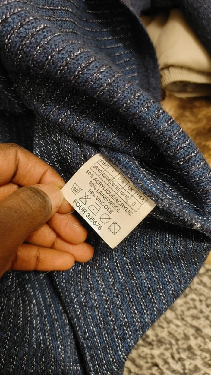 Magnifique pull épais hiver en laine acrylique et viscose berger du Nord S 36 ras du cou - photo numéro 10
