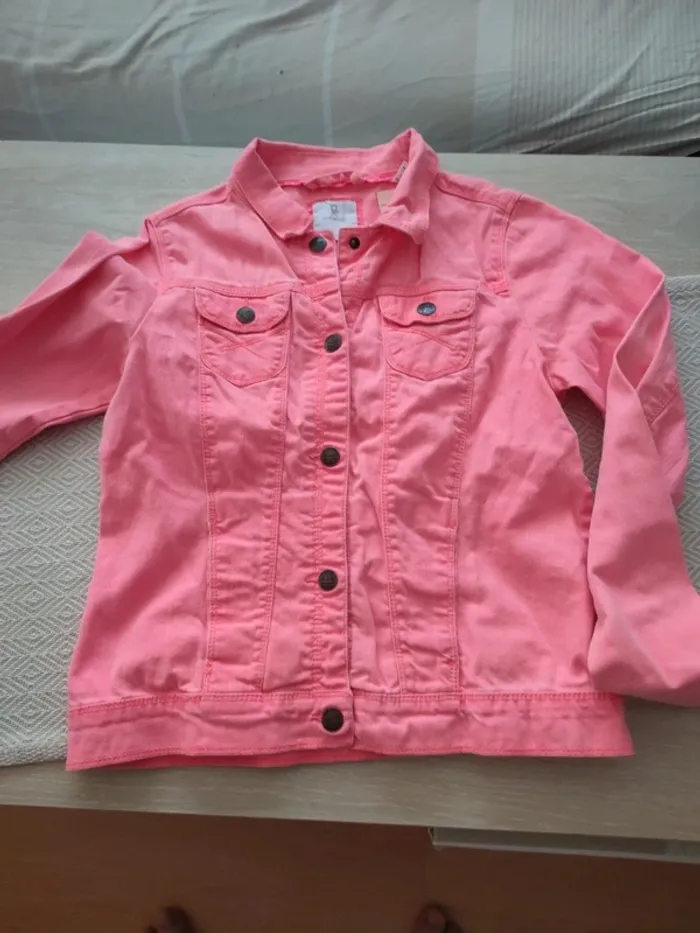 Veste en jeans rose flashy 12 ans okaidi - photo numéro 3