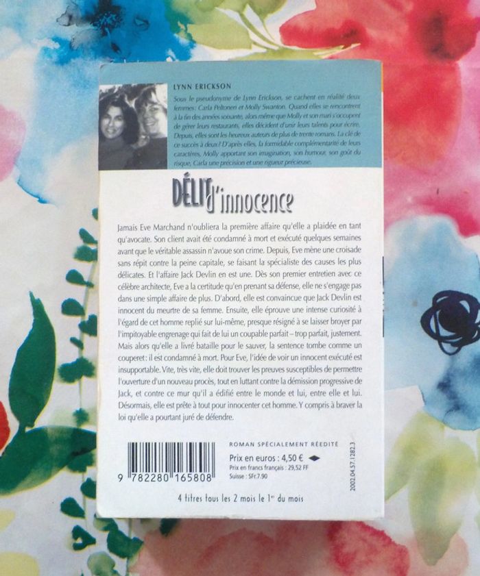 Délit d'innocence de Lynn Erickson Harlequin Best Sellers n°101 - photo numéro 2