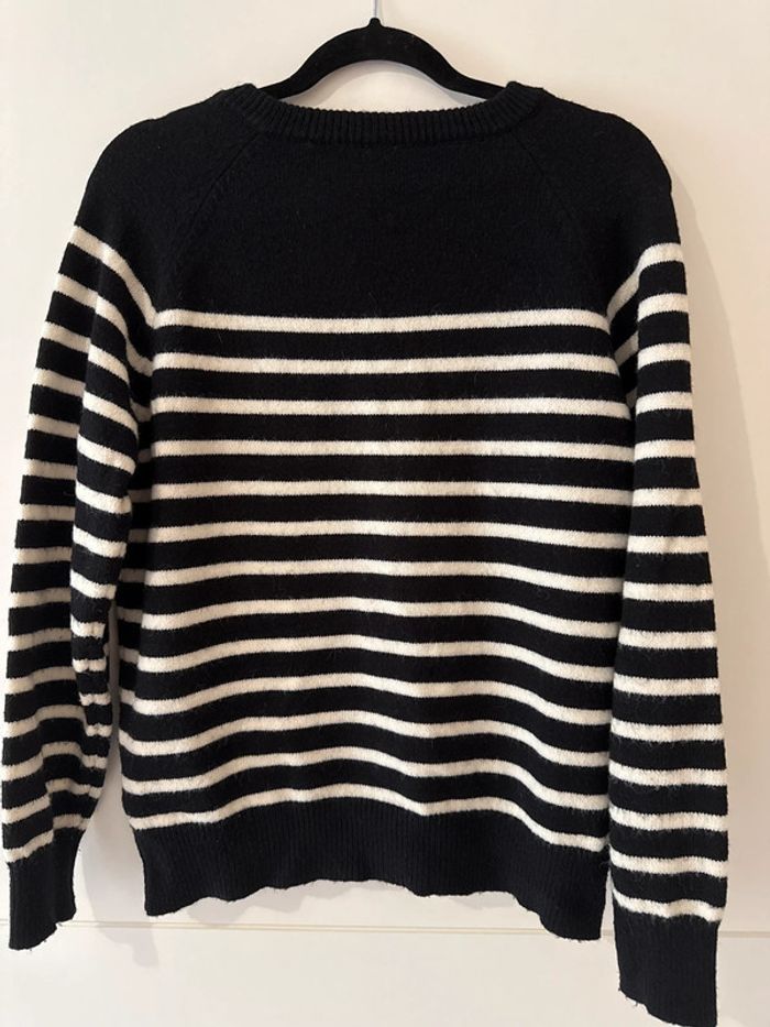 Pull rayé noir et blanc SHEIN taille L - photo numéro 2