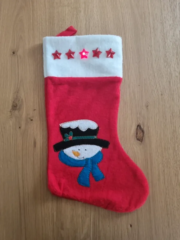 Chaussette de Noël bonhomme de neige - photo numéro 3