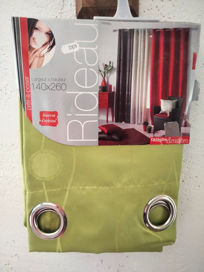 Rideau Jacquard vert 140x260