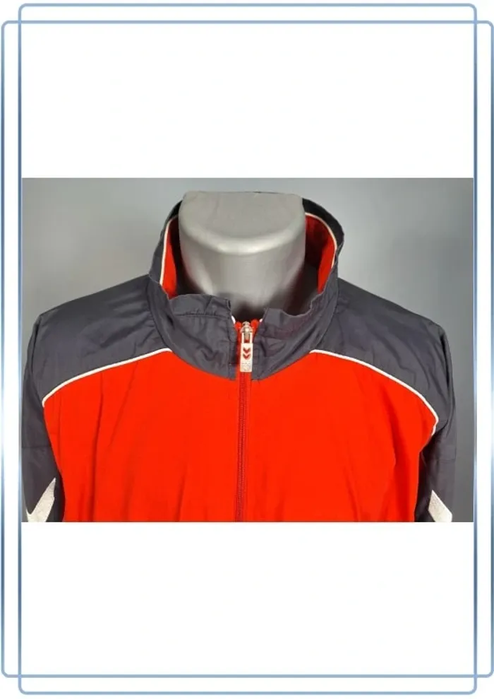veste légère / Track jacket hummel / homme - taille 2XL / gris et rouge brodé (521) - photo numéro 2