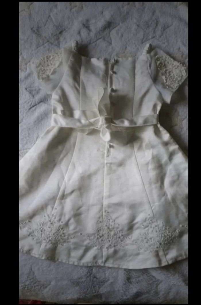 Robe cérémonie 12 mois écru perles - photo numéro 2