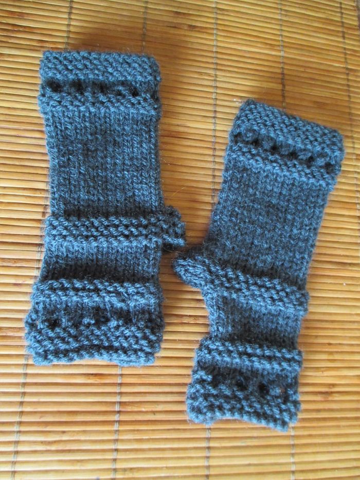Mitaines fille verte tricot