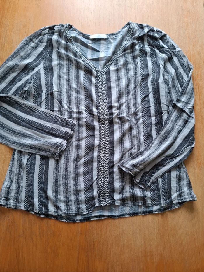 Blouse cache cache gris - photo numéro 2