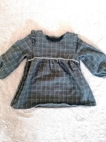 Robe manches longues à carreaux 12 mois fille