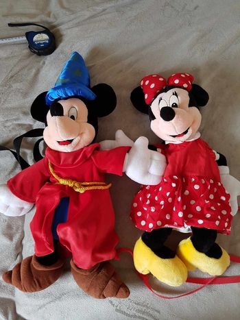 Sac à dos peluche Mickey et Minnie Disney