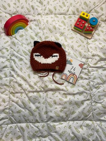 bonnet en laine doublé polaire marron tape à l'oeil 24 mois