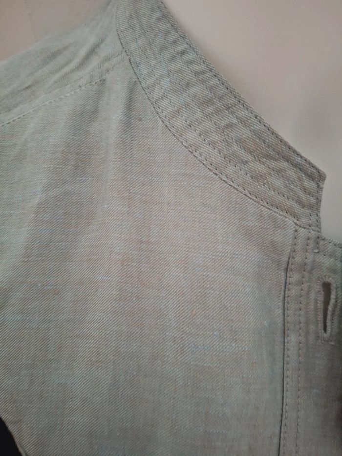 Saharienne "APARA" 100% lin, bleu ciel raffiné taille 40 - photo numéro 4