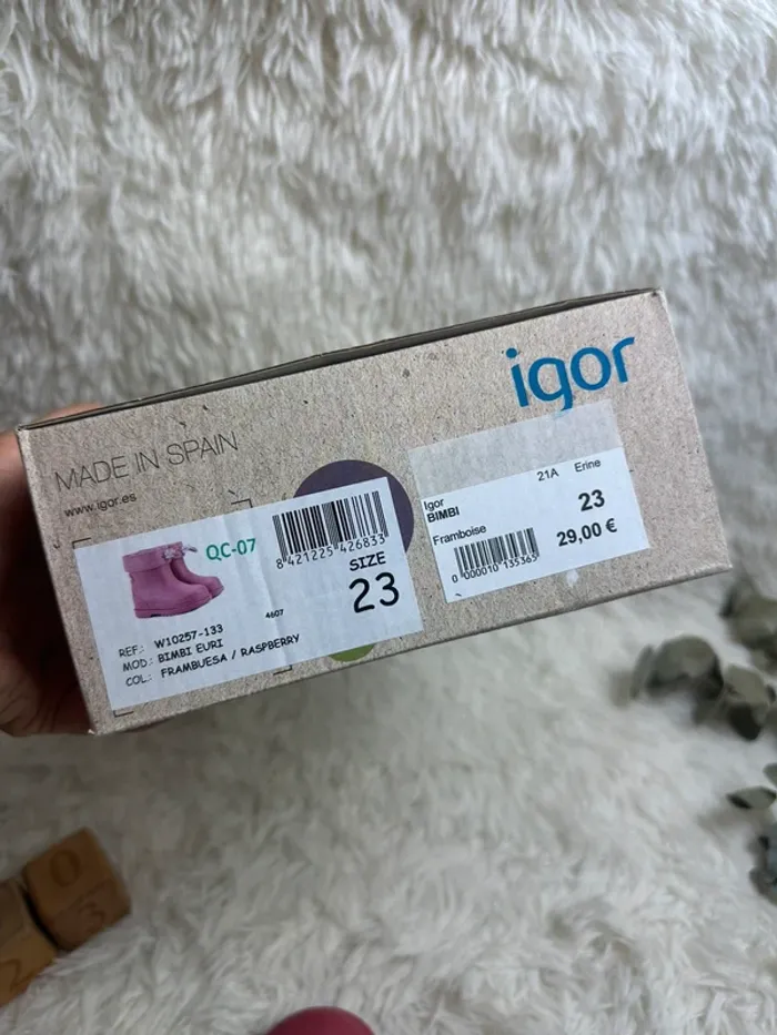 Paire de botte de pluie rose Igor taille 23 - photo numéro 7