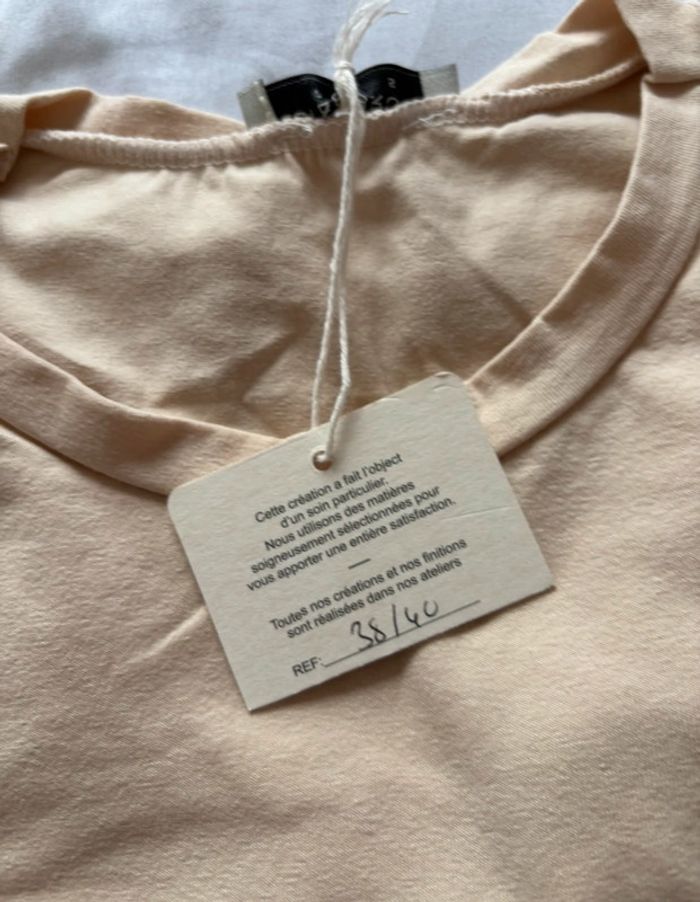 T-shirt femme beige motif arty œil bouche neuf taille unique Estee Brown Paris - photo numéro 5