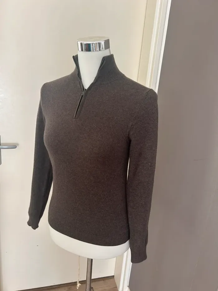 Frank Namani,pull marron femme, taille FR 36 100 % cachemire - photo numéro 3