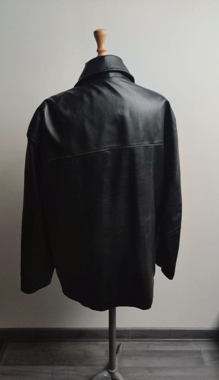 Veste noir en cuir d'agneau L - photo numéro 2