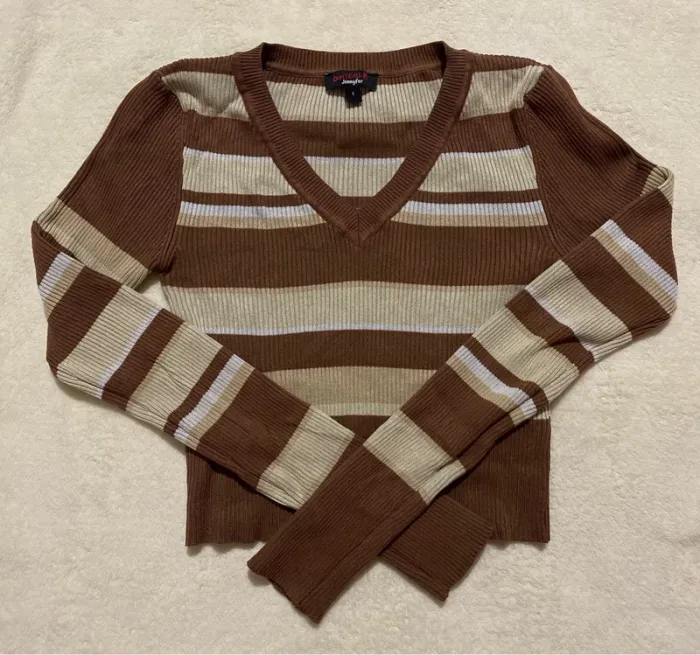 Pull à rayures marron et beige – Jennyfer - Taille S