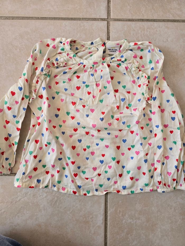 Blouse avec cœur 24mois