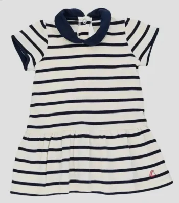 Petit Bateau Robe à manches courtes 6 mois en coton