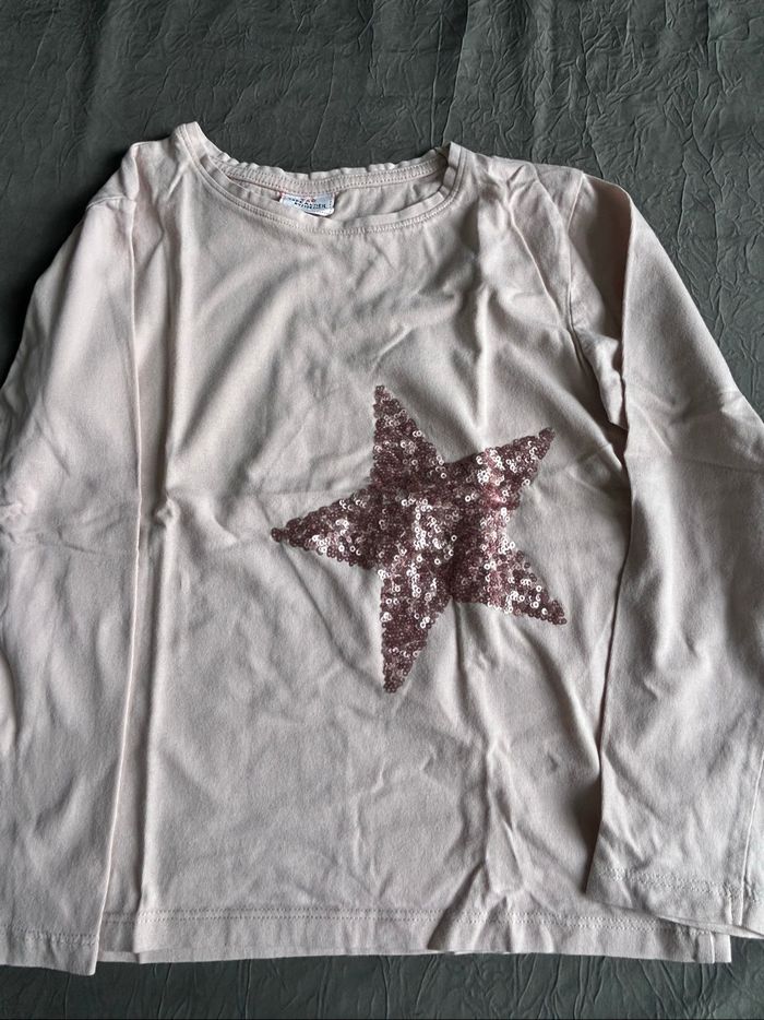 Lot de 5 t-shirts manches longues fille à motifs en sequins - photo numéro 3