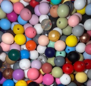 Lot 100 perles silicone 12 mm