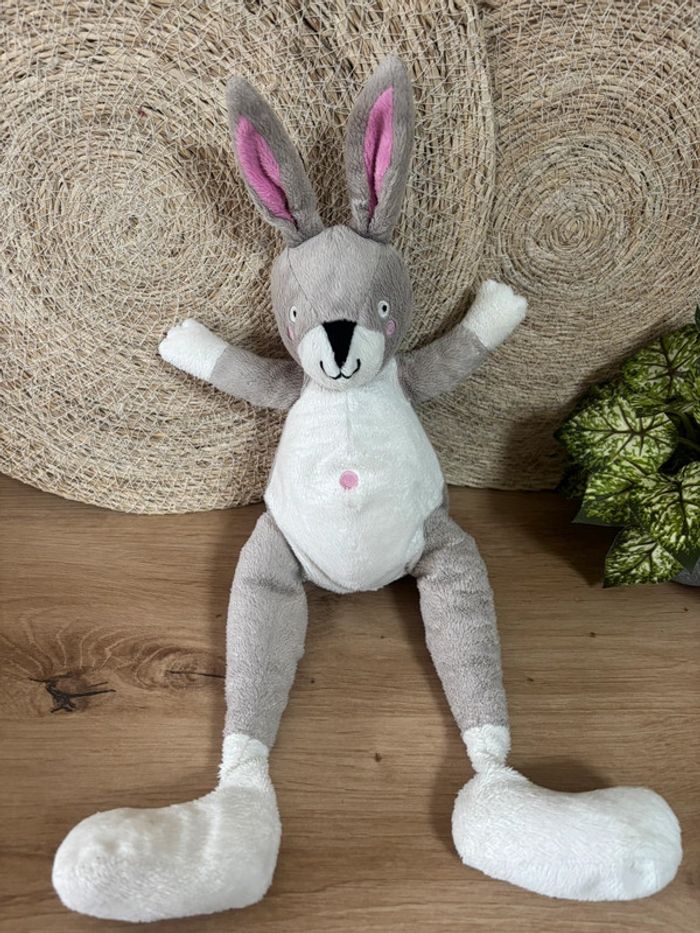 Doudou lapin gris blanc rose ikea - photo numéro 2