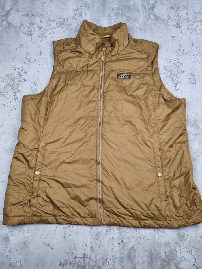 Doudoune sans manches L.L. Bean kaki – Taille XL Femme (mesures en photos)