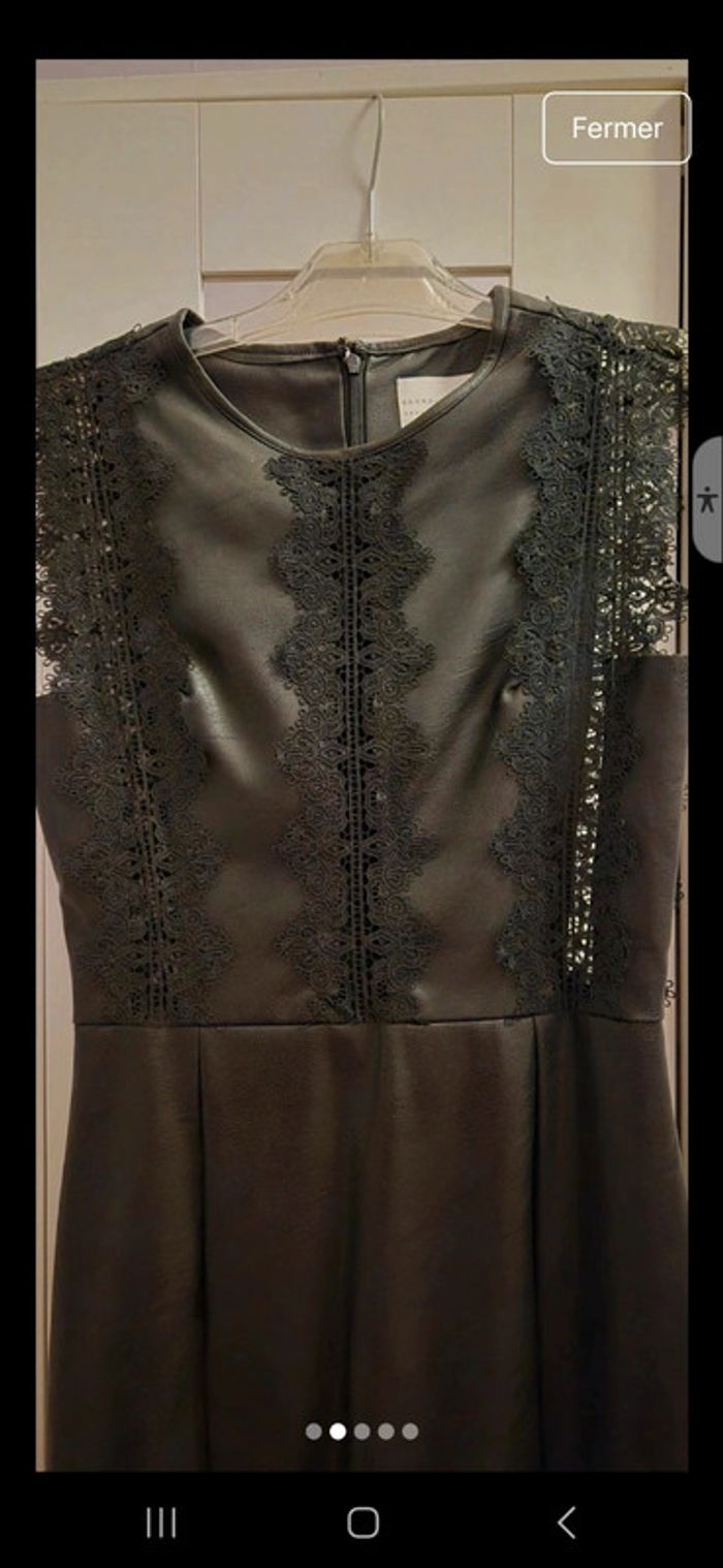 Robe simili cuir noire Georgia May Jagger Morgan neuve t 38 - photo numéro 7