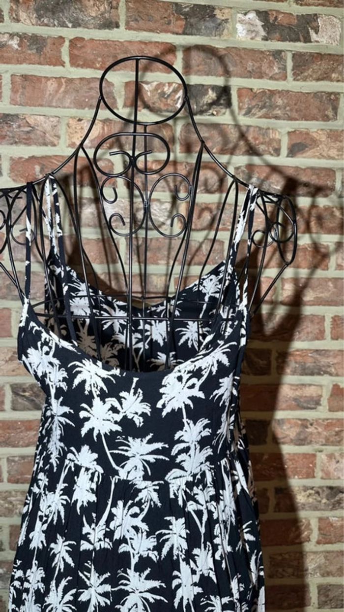 Robe noire à motifs de palmiers blancs C&A Taille Xs/34 - photo numéro 6