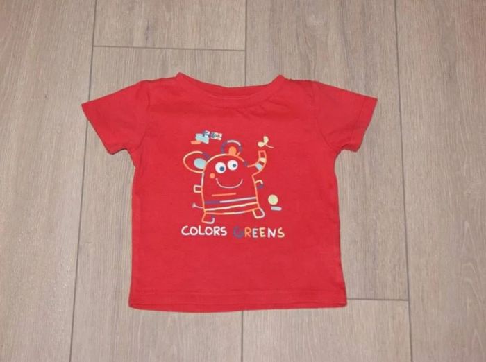 Maillot manche courte rouge. Garçon 9 mois