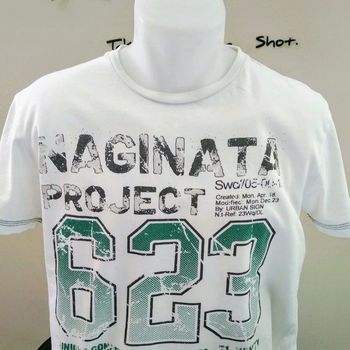 T-shirt coton hommes ou ado  motifs vert , blanc et gris  Taille M