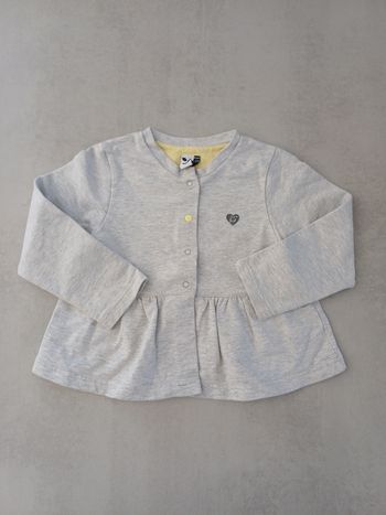 Gilet fille 18/24 mois, 3 pommes, gris, très bon état, comme neuf