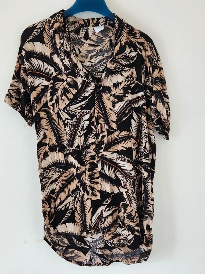 🌴 Chemise fluide à motifs feuillage KZR - Taille L