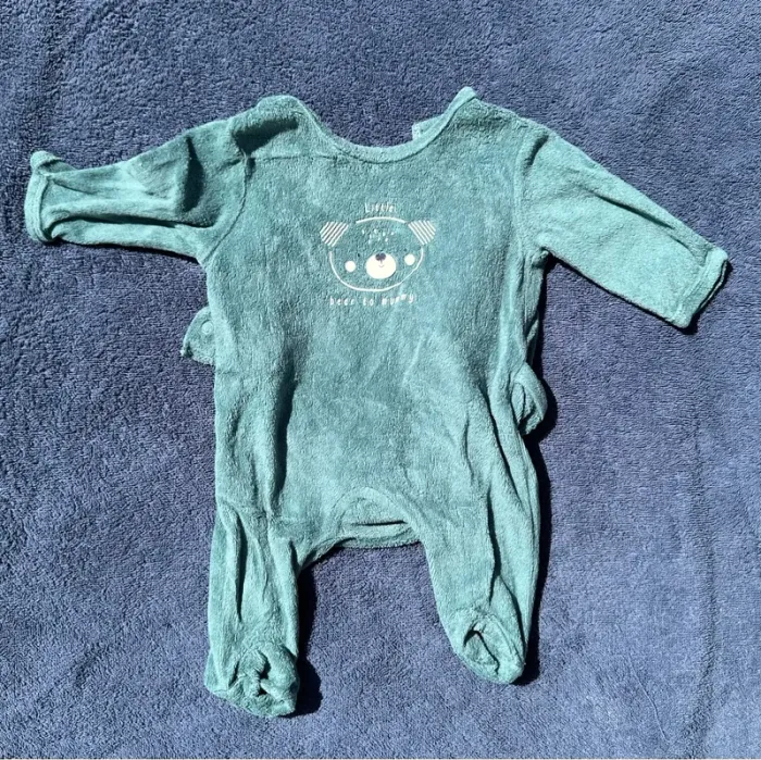 Pyjama velours vert 1 mois