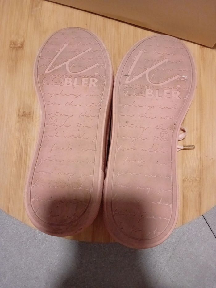 Chaussure P.37 Rose , lacet en tissu . - photo numéro 8