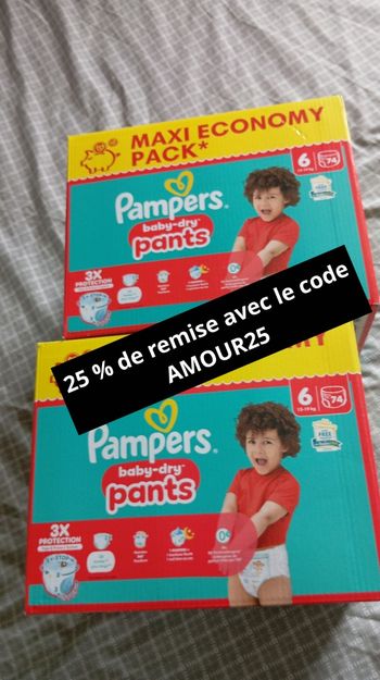 2 cartons Pampers pants taille 6 neuf jamais ouvert