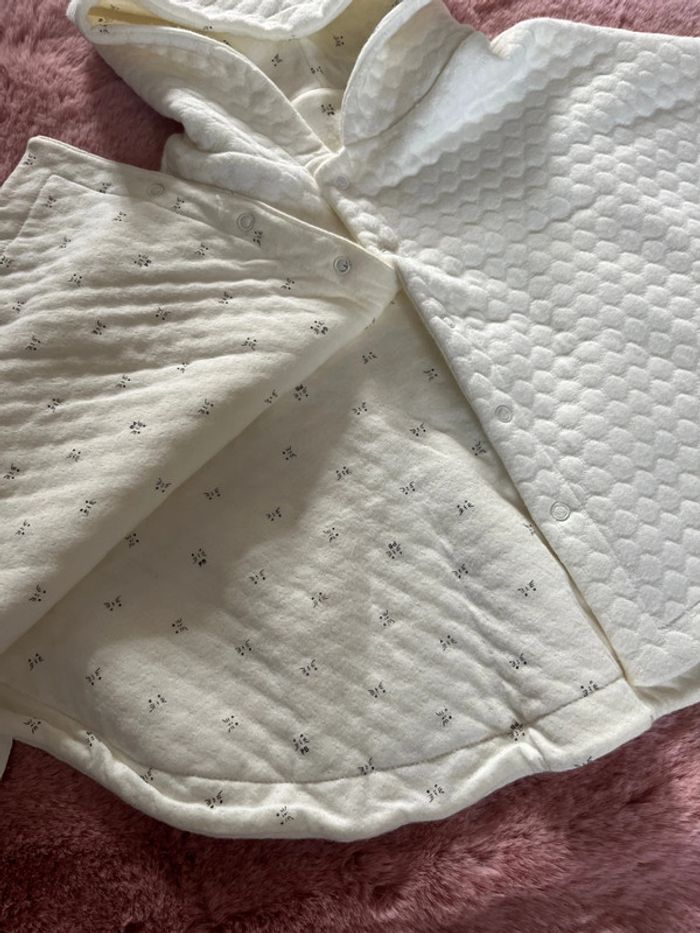 Cape à capuche réversible bébé TU petit Bateau beige - photo numéro 4