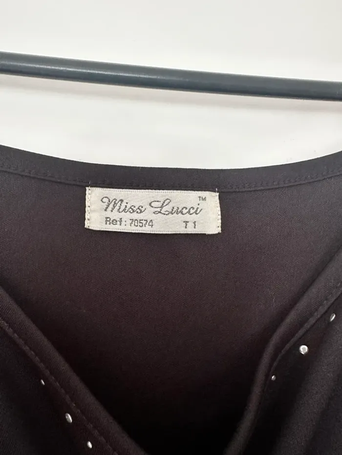 Débardeur noir à strass – Miss Lucci – Taille 1 (équiv. S) - photo numéro 2